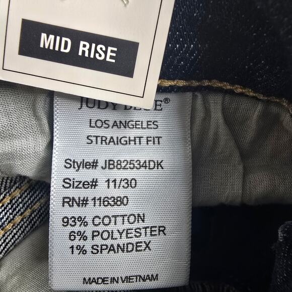 Judy Blue Lisse Mid Rise Ripped Straight Fit Jeans Size 11/30 - Picture 10 of 10